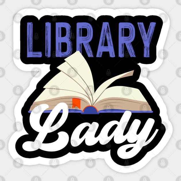 Library Lady Design for Book Lovers, Librarians, & Book Club Members Sticker by InnerMagic